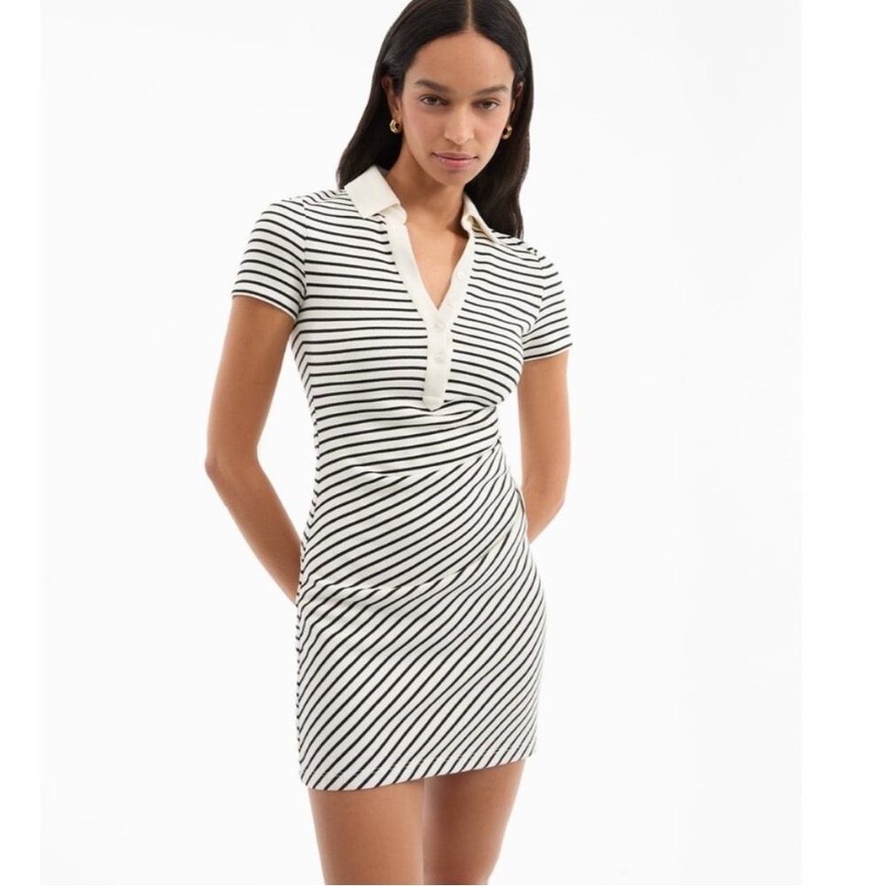 Veronica Beard Black and White Striped Mini Dress